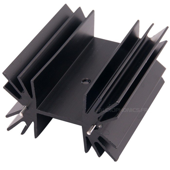 Heatsink Vertical TO-3P black anodized aluminum 42x25x50mm