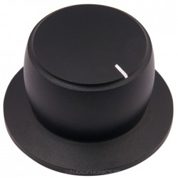 K040B Bouton Aluminium Massif 38x28x22mm Ø6mm Noir