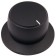 K040B Knob Solid Aluminum 38x28x22mm Ø6mm Black