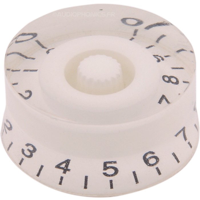 Knob Notched Shaft 26x25x13mm Ø6mm White