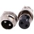 Lockable aviation connector 2 pin 400V 5A Ø16mm