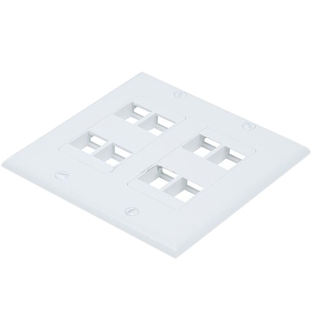 Keystone Wall Plate Modular Plastic 8 Slots