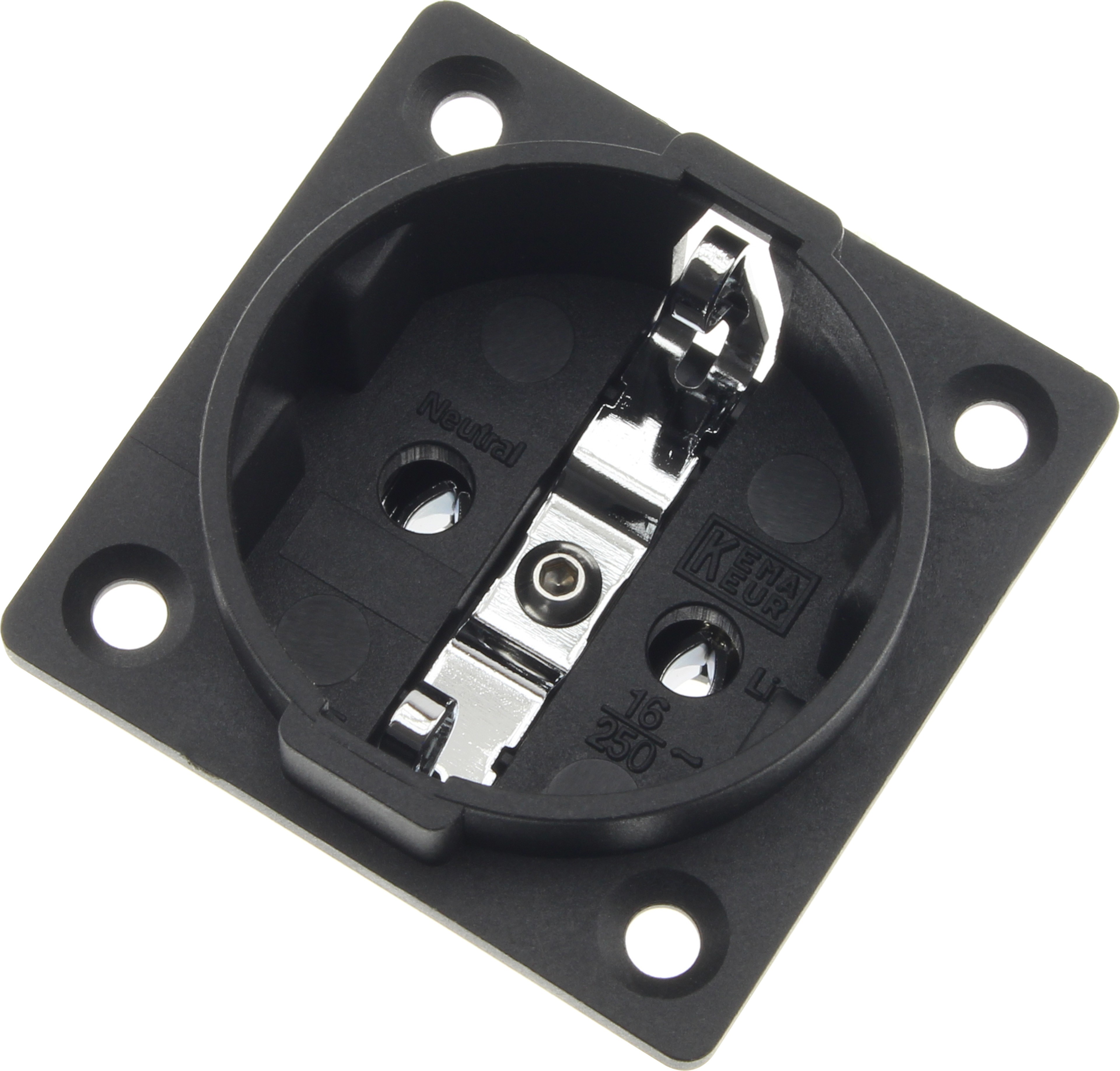Embase Secteur Schuko Type F 250V 16A IP20 Noir
