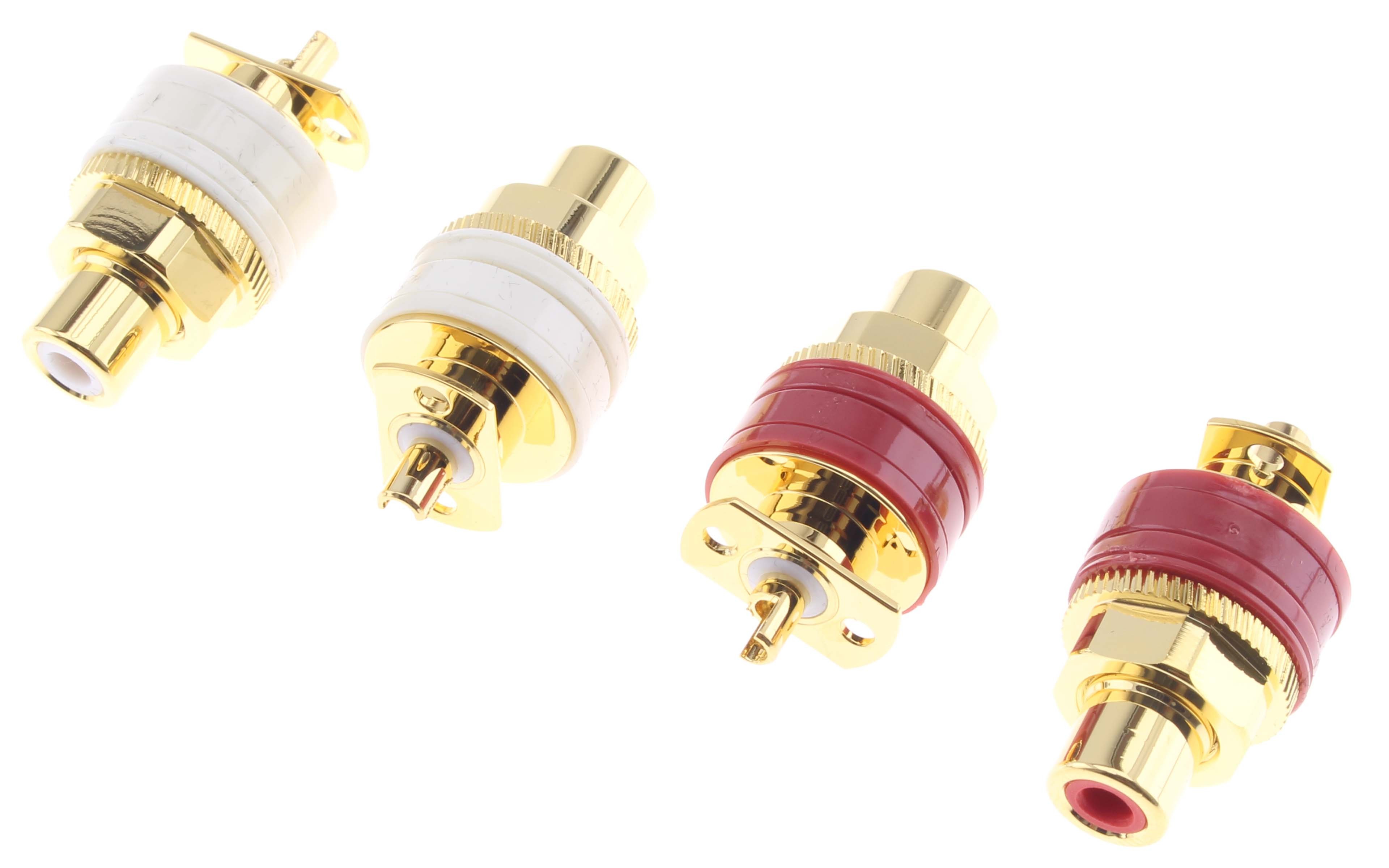 VIBORG RC-101 (G) RCA Plugs Silver / Gold Plated 24K 5µ Pure Copper (Set x4)