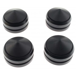 Absorbeurs avec pointes en Silicone / Aluminium / Bois Ø52.5x37mm Noir (Set x4)