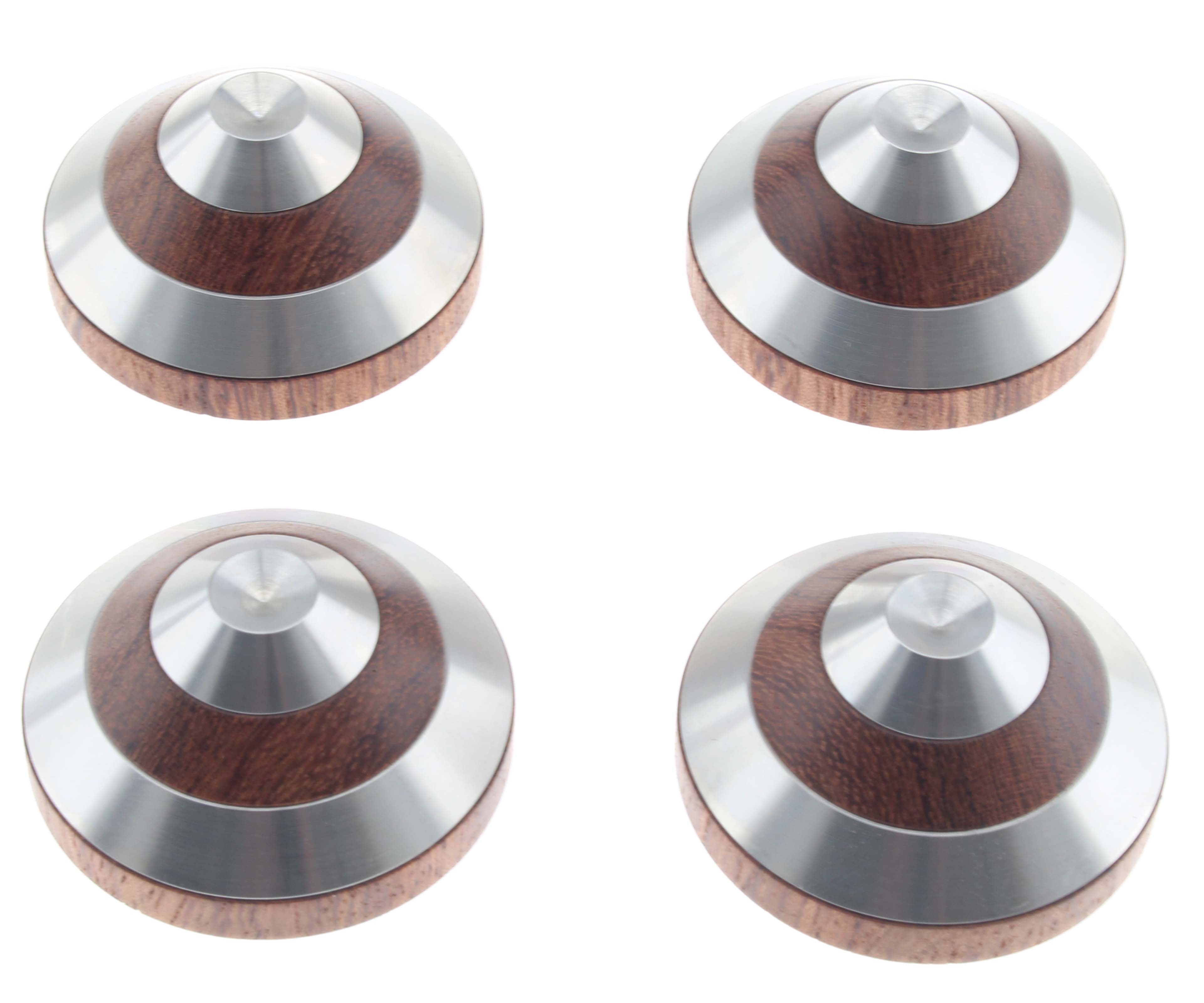 Contrepointes en Bois et Acier Inoxydable Ø46.5x22mm (Set x4)