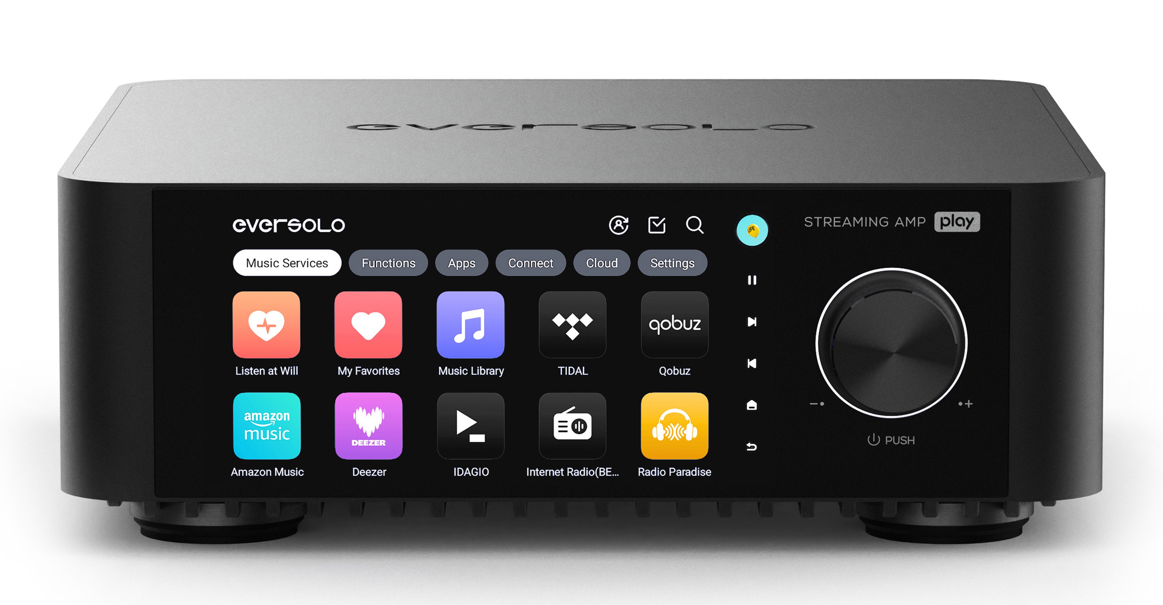 EVERSOLO PLAY Streamer DAC Amplifier 32bit 768kHz DSD512 2x110W 4 Ohm