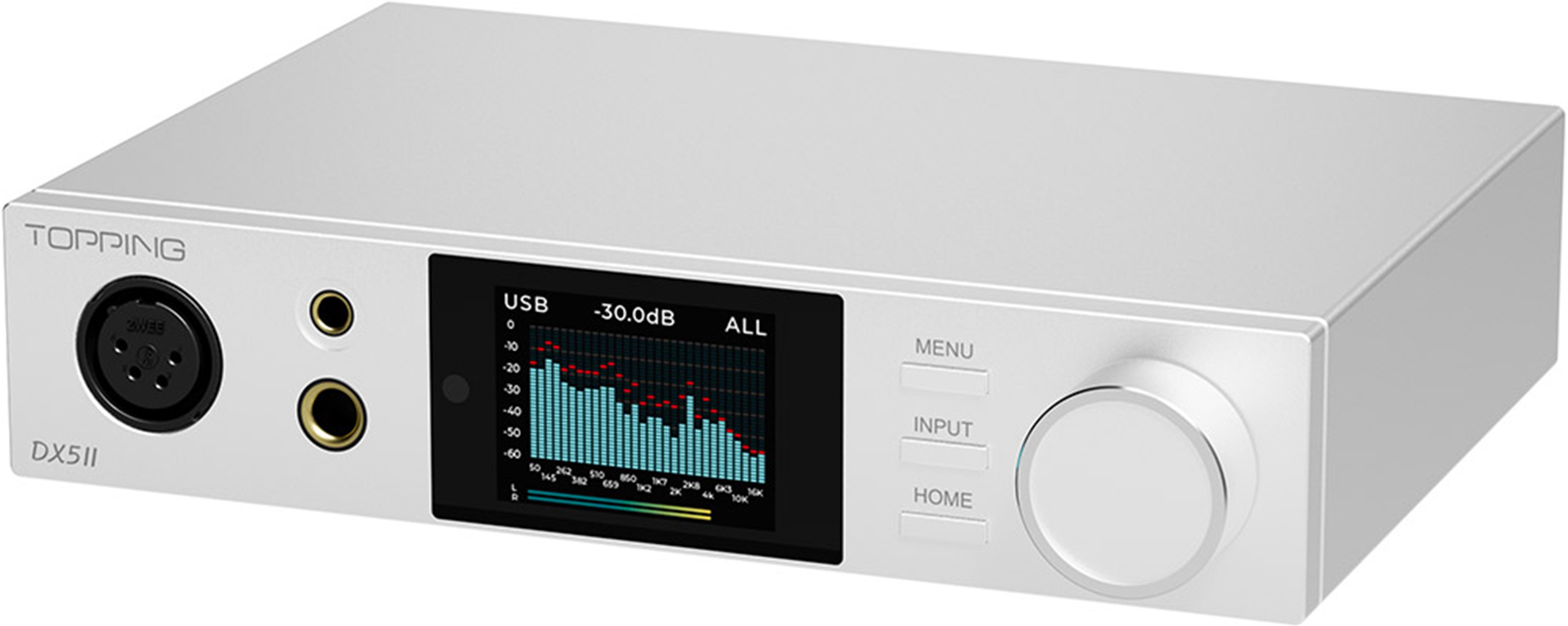 TOPPING DX5 II DAC 2xES9039Q2M Headphone Amplifier X-Hybrid Bluetooth 32bit 768kHz DSD512 Silver