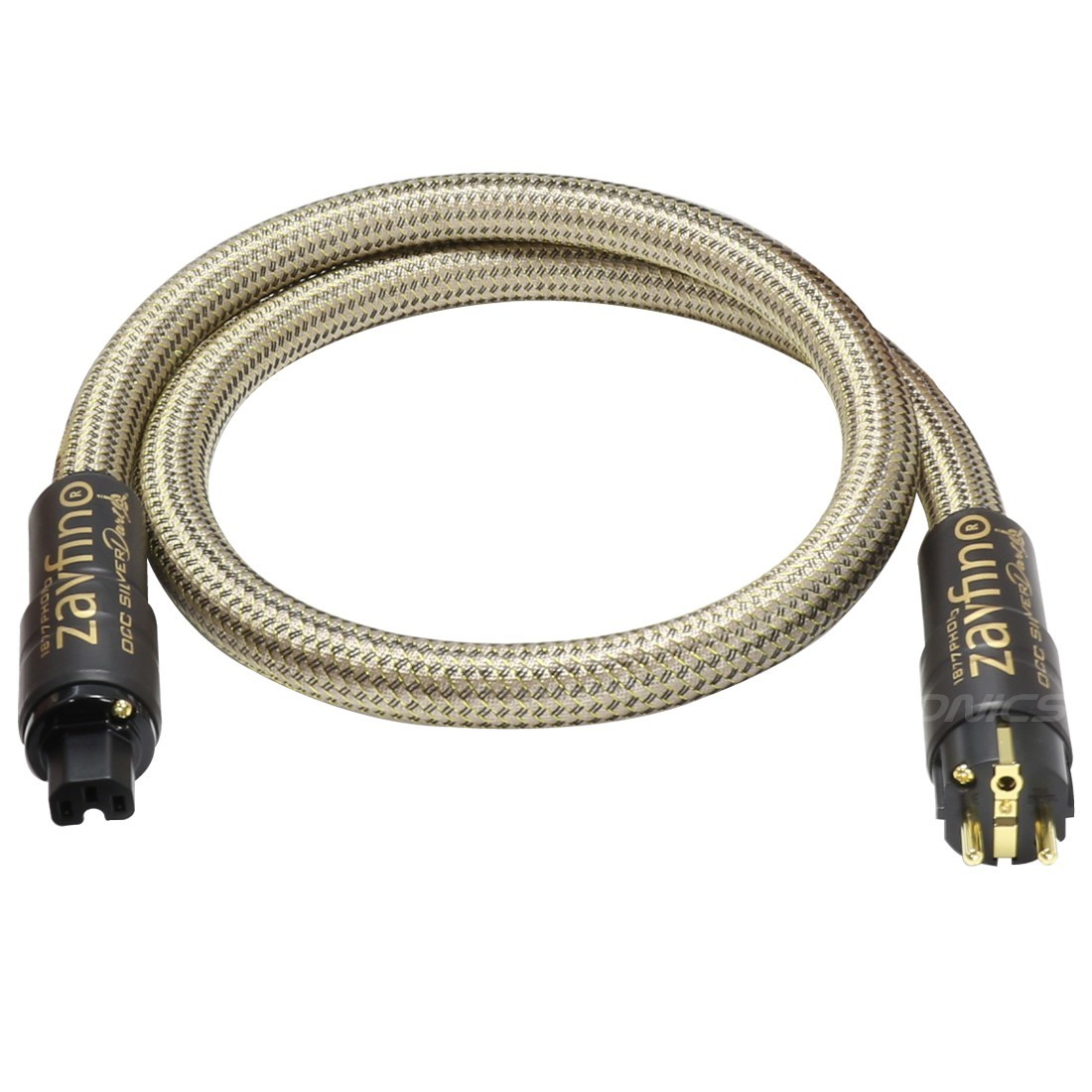 [GRADE S] 1877PHONO OCC Silver Dart Shielded Power Cable Schuko IEC C15 3x5.26mm² 2m
