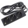Power Distributor 3 Plugs Schuko Black