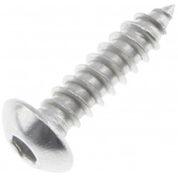 Vis à bois Tête Bombée à Six Pans Creux BHC M4x16mm Acier Inoxidable Argent (x10)