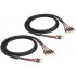 VIABLUE SC-4 Bi-Wiring Speaker Cables Silver/Tin Plated OFC Copper 1.5m Black (Pair)