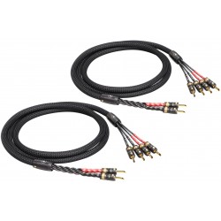 VIABLUE SC-4 Bi-Wiring Speaker Cables Silver/Tin Plated OFC Copper 2.50m Black (Pair)