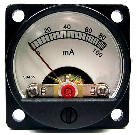 TEK Vumps Round Ammeter White 60 / 100mA Ø34mm