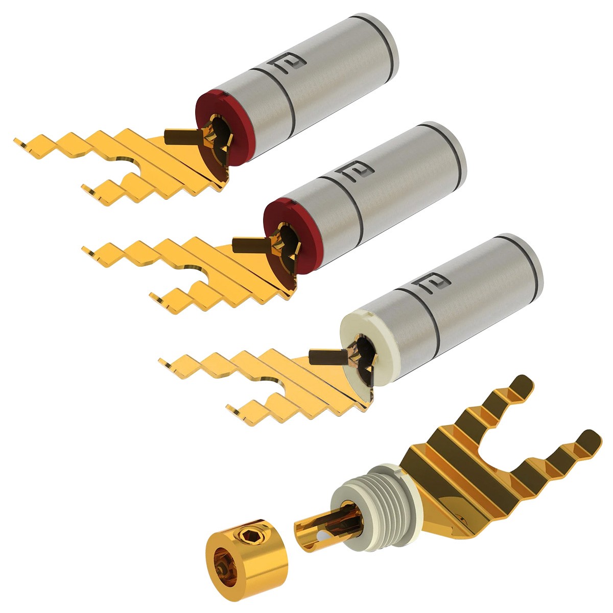 AECO ASP-1935G Spade Plugs Copper Gold Plated Ø6.5mm (Set x4)