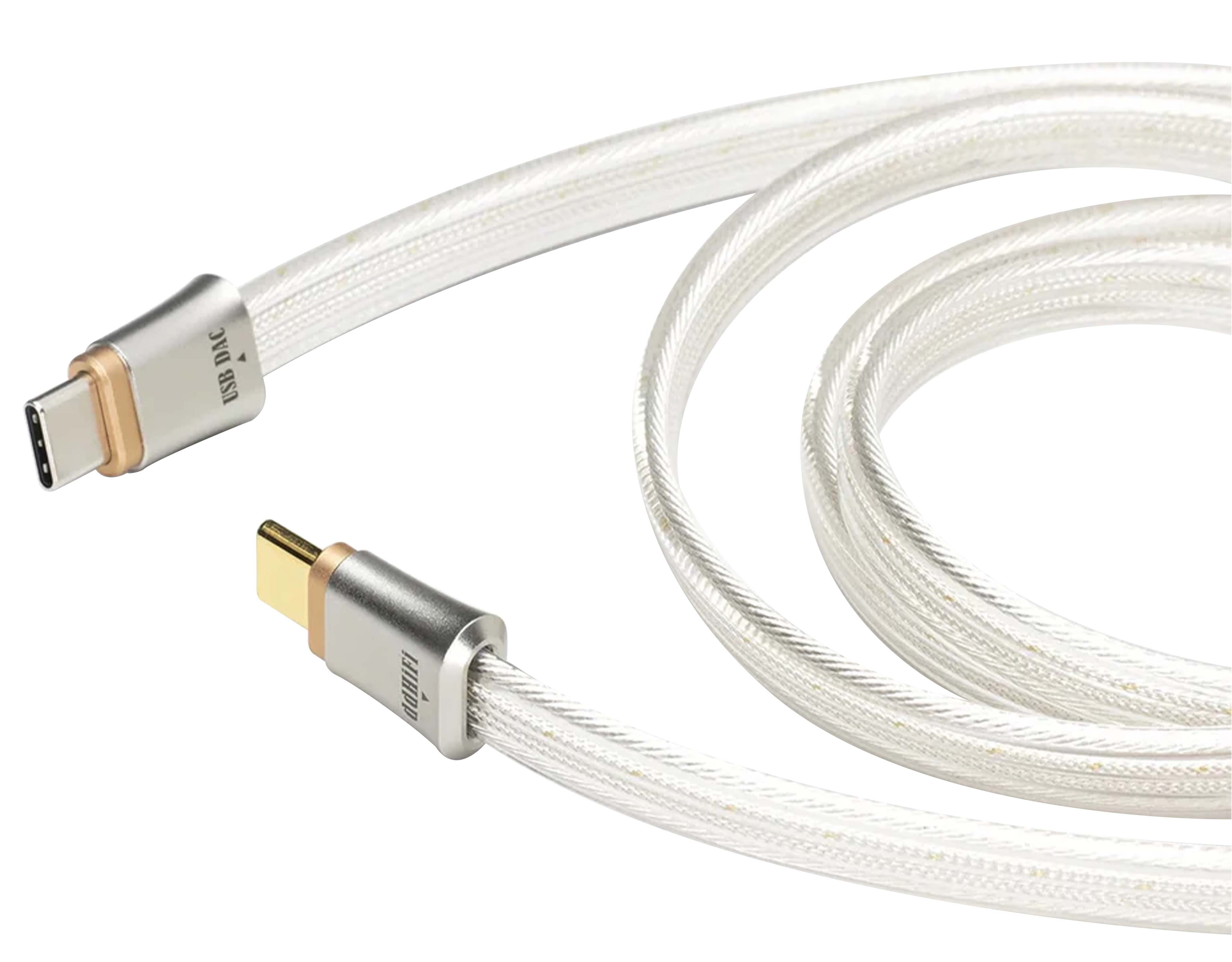 DDHIFI TC19CC COMET Câble USB-C OTG Argent Pur Blindé 25cm