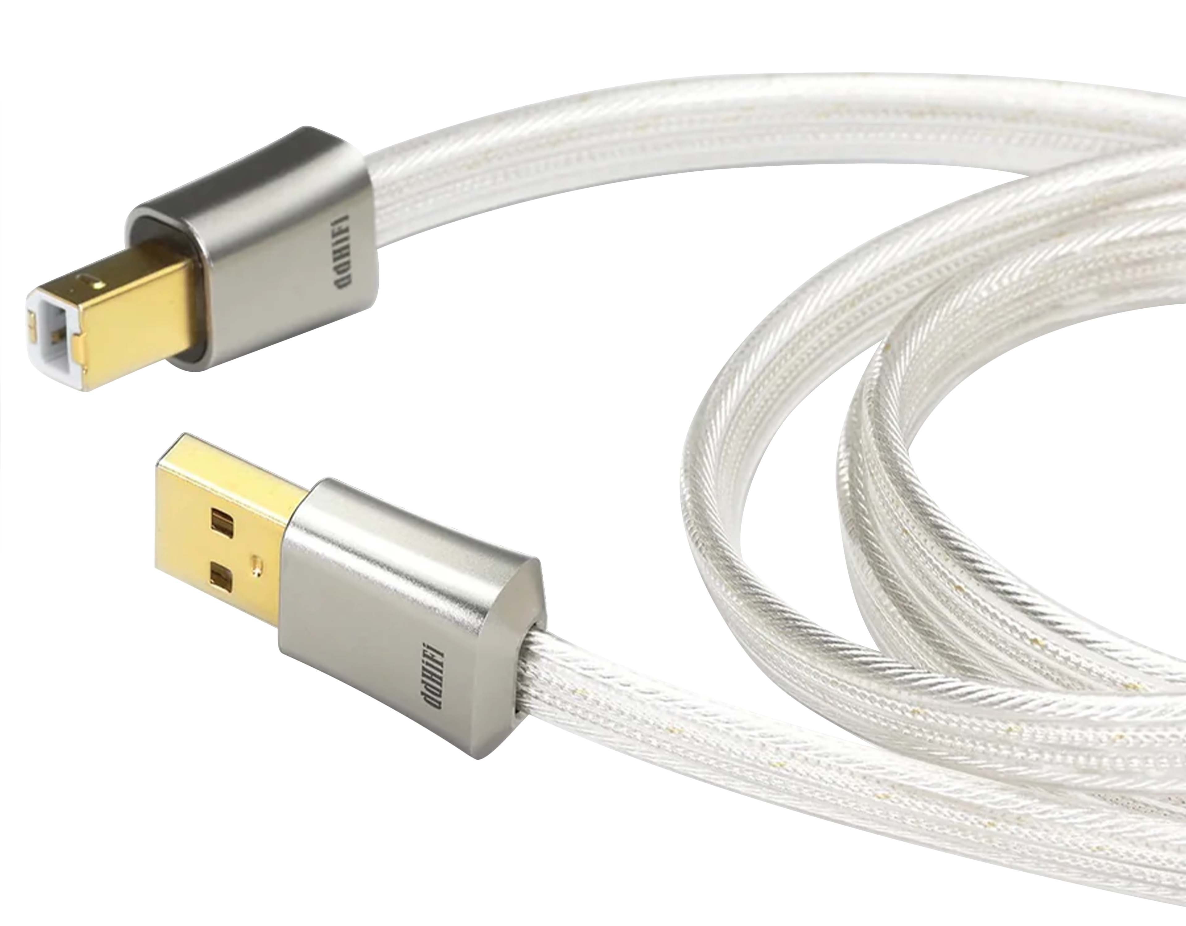 DDHIFI TC19BA COMET USB-B to USB-A OTG Cable Pure Silver Shielded 95cm