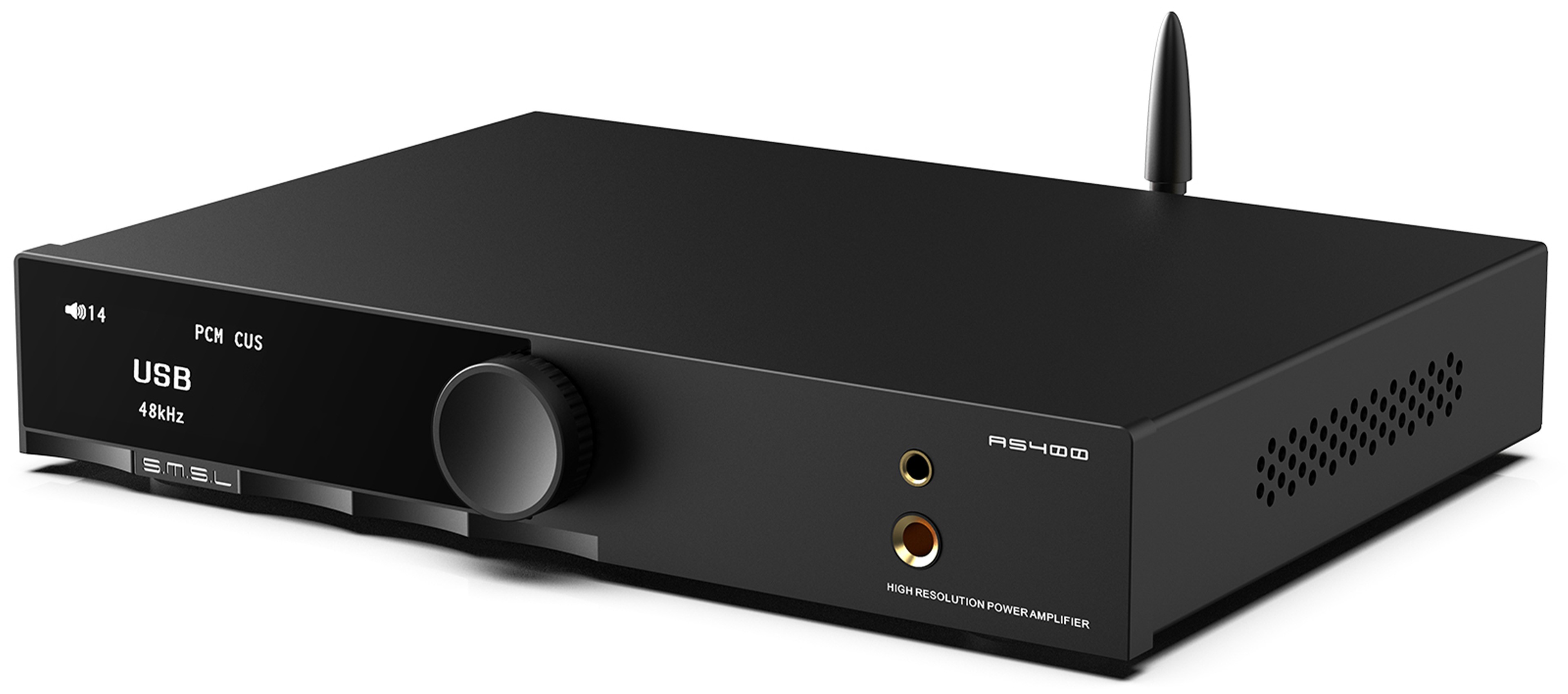 SMSL AS400 Amplificateur 2.1 Préamplificateur Phono Bluetooth LDAC aptX HD MA5332MS 2x165W 4 Ohm Noir