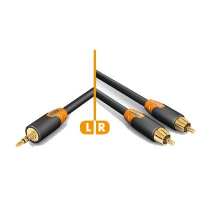 Hicon Ergonomic Câble de Modulation Jack 3.5mm vers 2 x RCA 5.0m