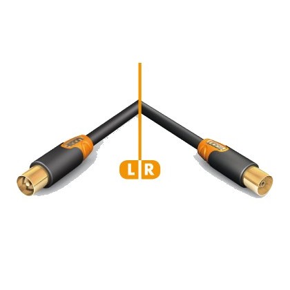 HICON Ergonomic Câble Coaxial Antenne Femelle - Mâle 1.5m
