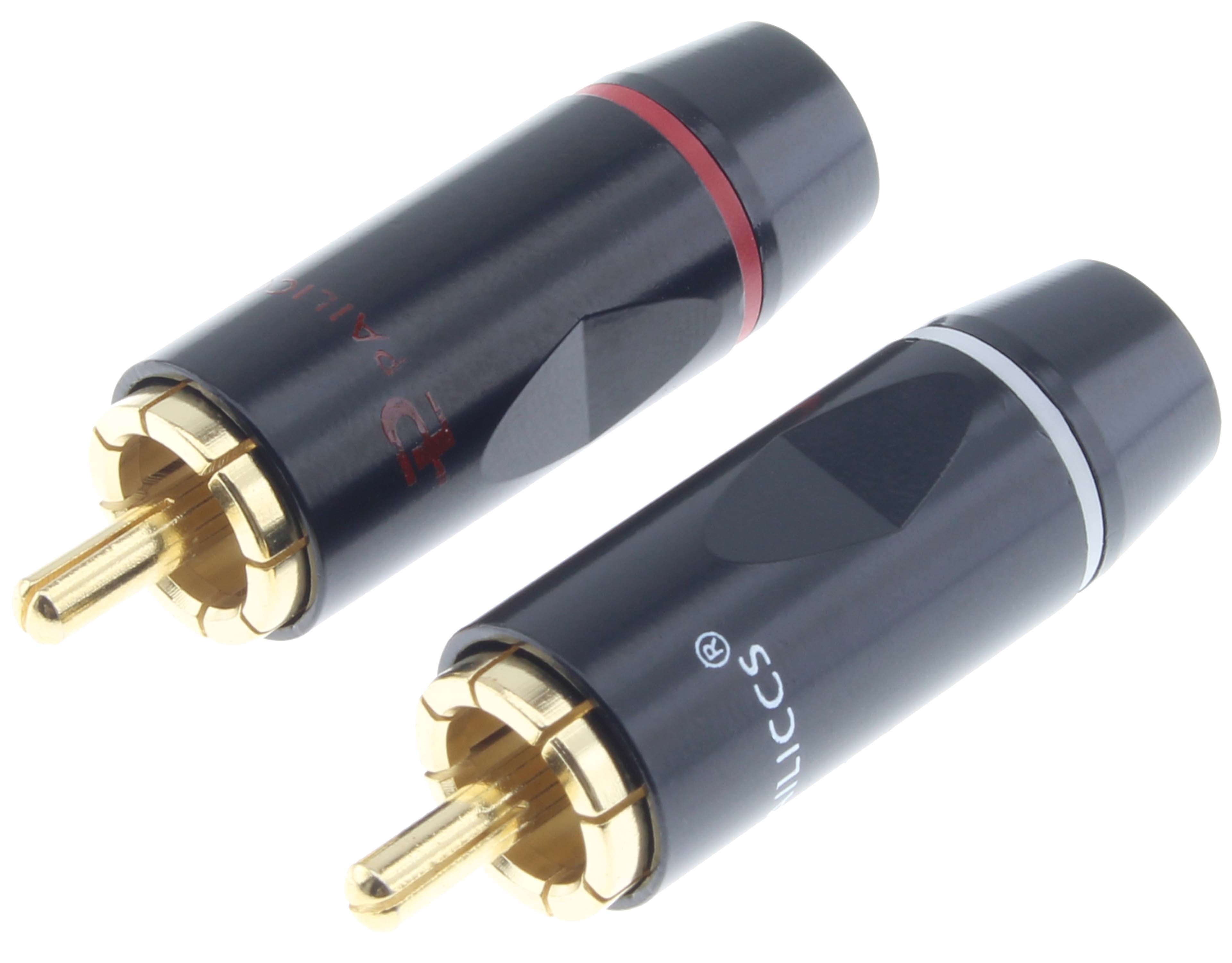 RCA Plug gold plated Ø8mm (Pair) Black