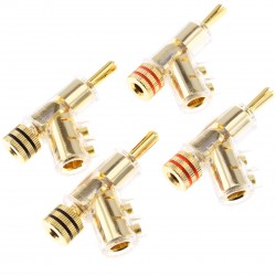 Lockable Banana Plugs Gold-plated Ø6mm(Set x4)