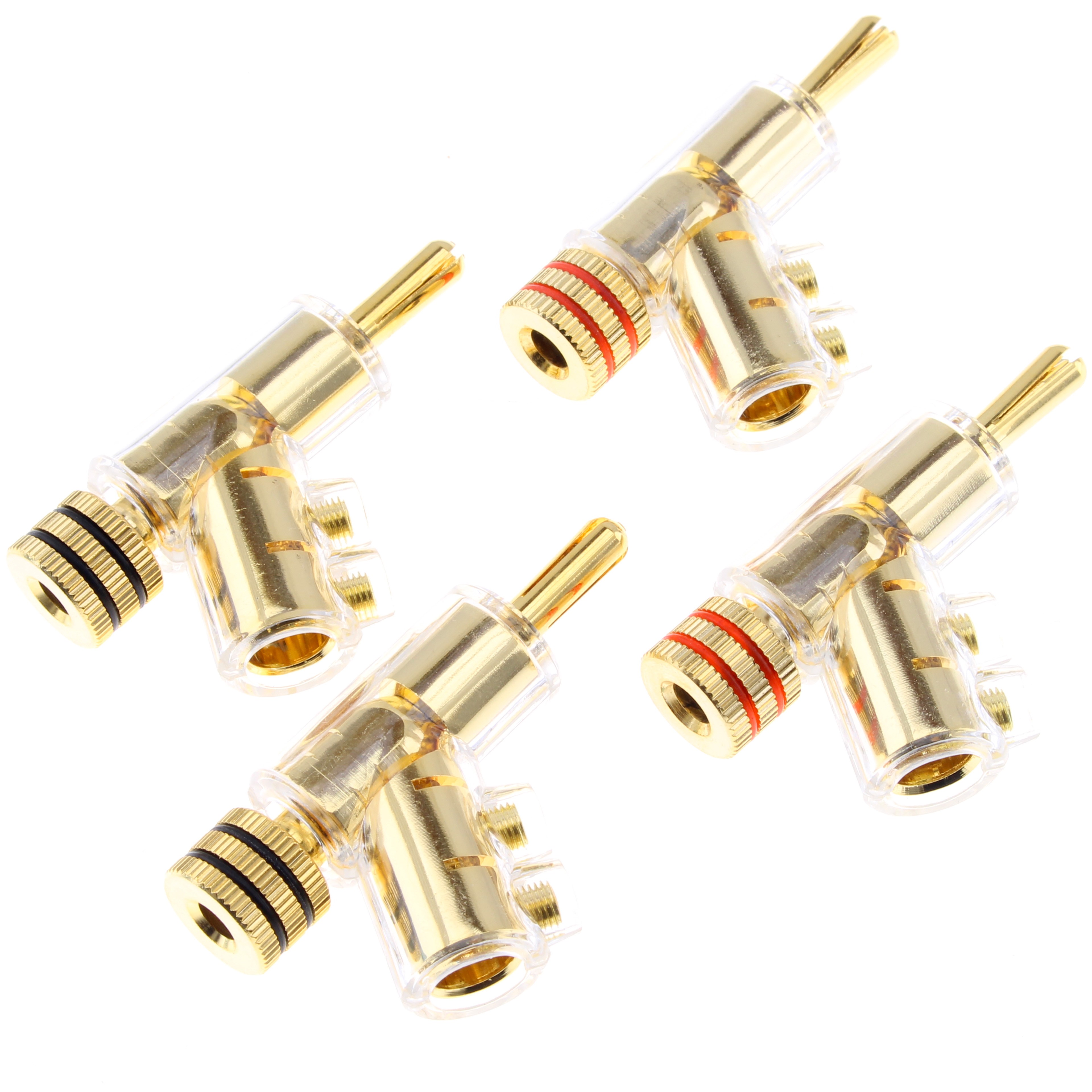 Lockable Banana Plugs Gold-plated Ø6mm (Set x4)