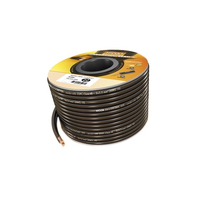 Audiophonics - HICON ERGONOMIC Câble Haut-Parleur Cuivre OFC 2x2.5mm²