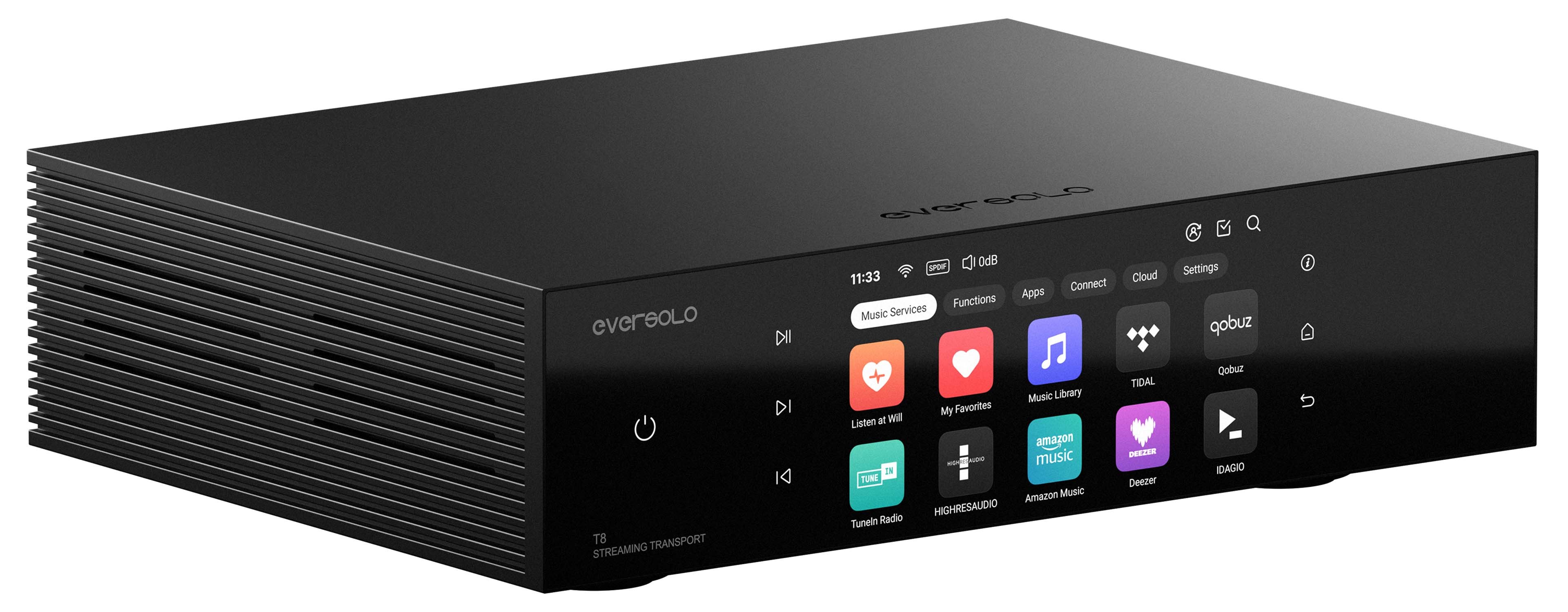 Eversolo T8 Streamer Digital Transport WiFi 6 DLNA UPnP Roon Ready Bluetooth 32bit 768kHz DSD512
