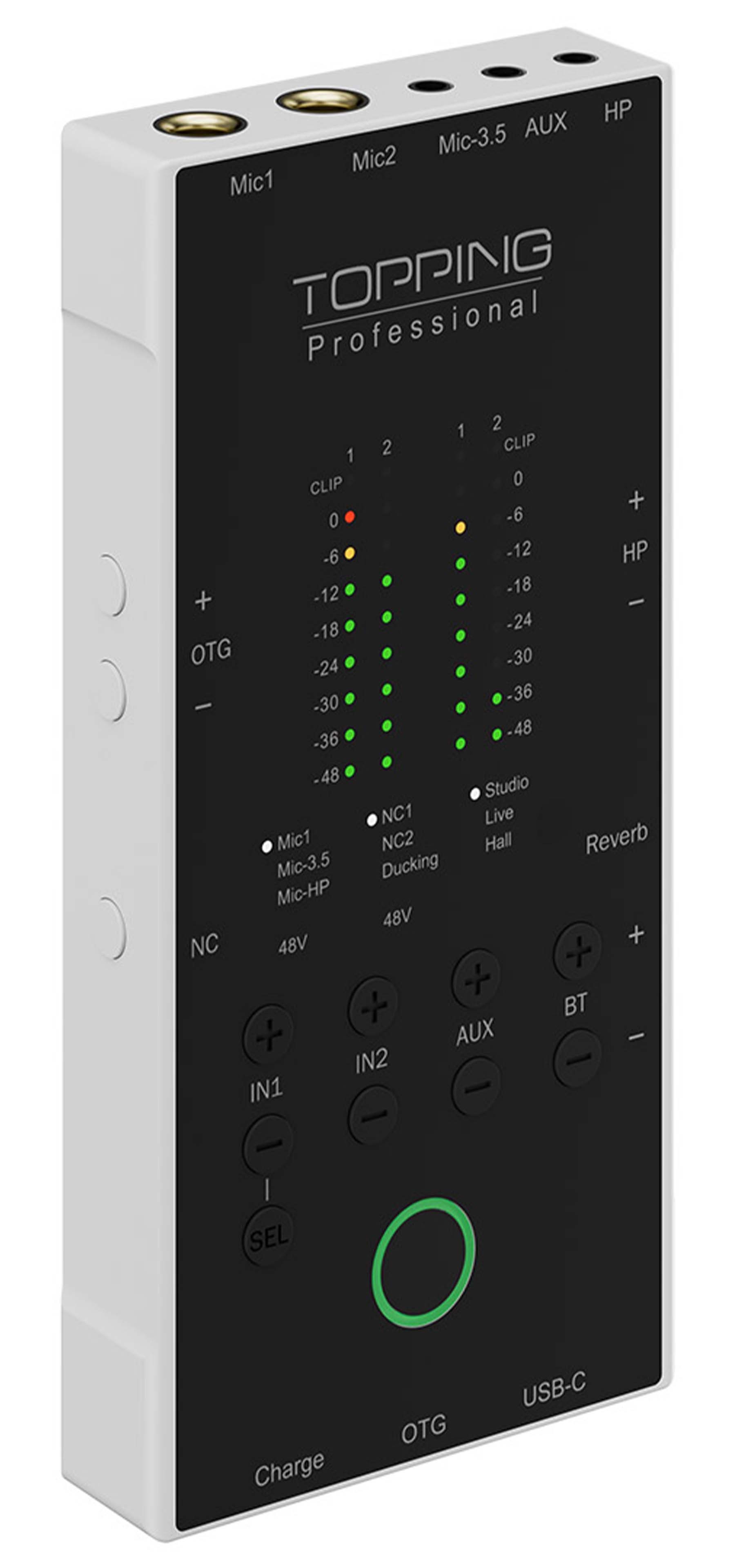 TOPPING PROFESSIONAL M62 Portable USB Audio Interface Bluetooth 4 Inputs 1 Output 24bit 96kHz White