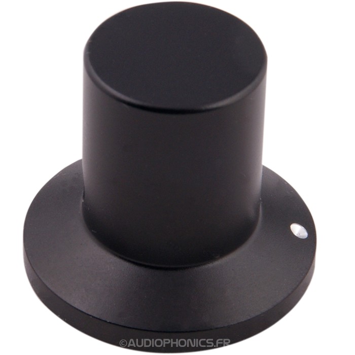 Knob Aluminium Hat Style 29x26x18mm Ø6mm Black