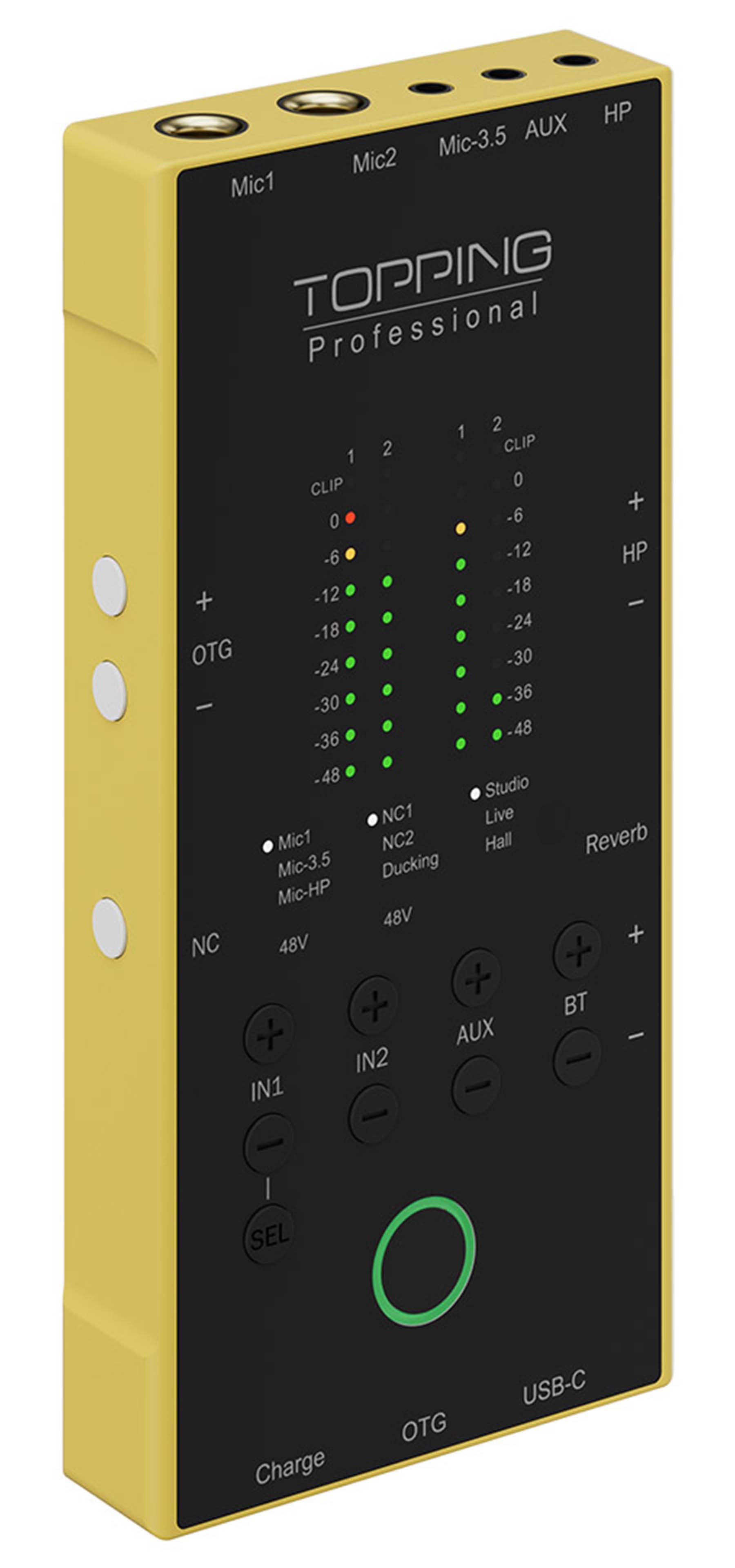 TOPPING PROFESSIONAL M62 Interface Audio USB Portable Bluetooth 4 Entrées 1 Sortie 24bit 96kHz Jaune