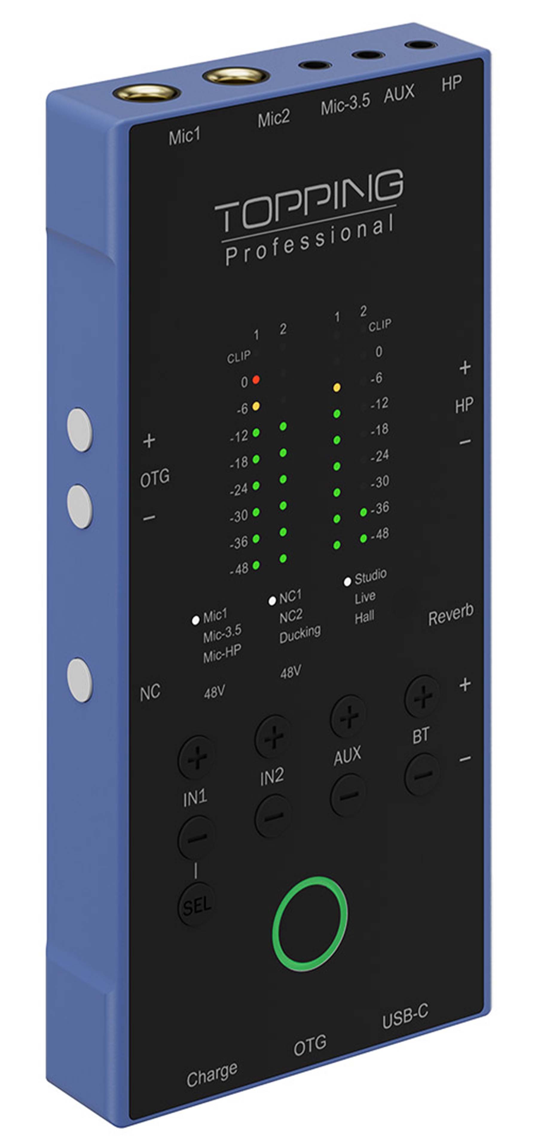 TOPPING PROFESSIONAL M62 Interface Audio USB Portable Bluetooth 4 Entrées 1 Sortie 24bit 96kHz Bleu