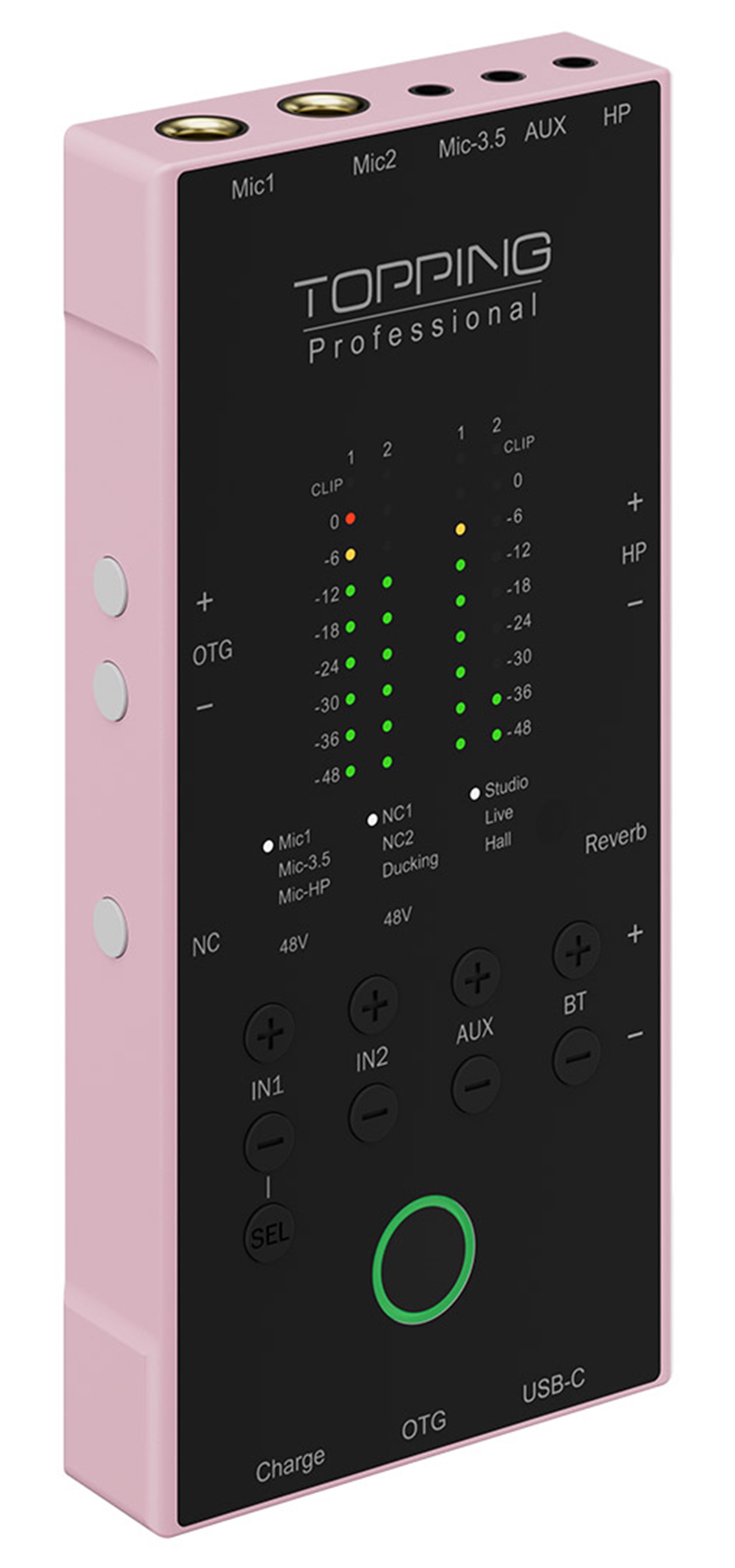 TOPPING PROFESSIONAL M62 Interface Audio USB Portable Bluetooth 4 Entrées 1 Sortie 24bit 96kHz Rose