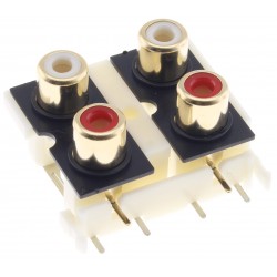 Monacor T-740G Embase RCA pour circuits imprimés