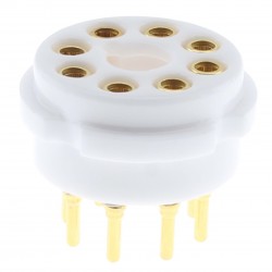 EIZZ EZ-1108 Support de tube bakélite 8 pins plaqué Or