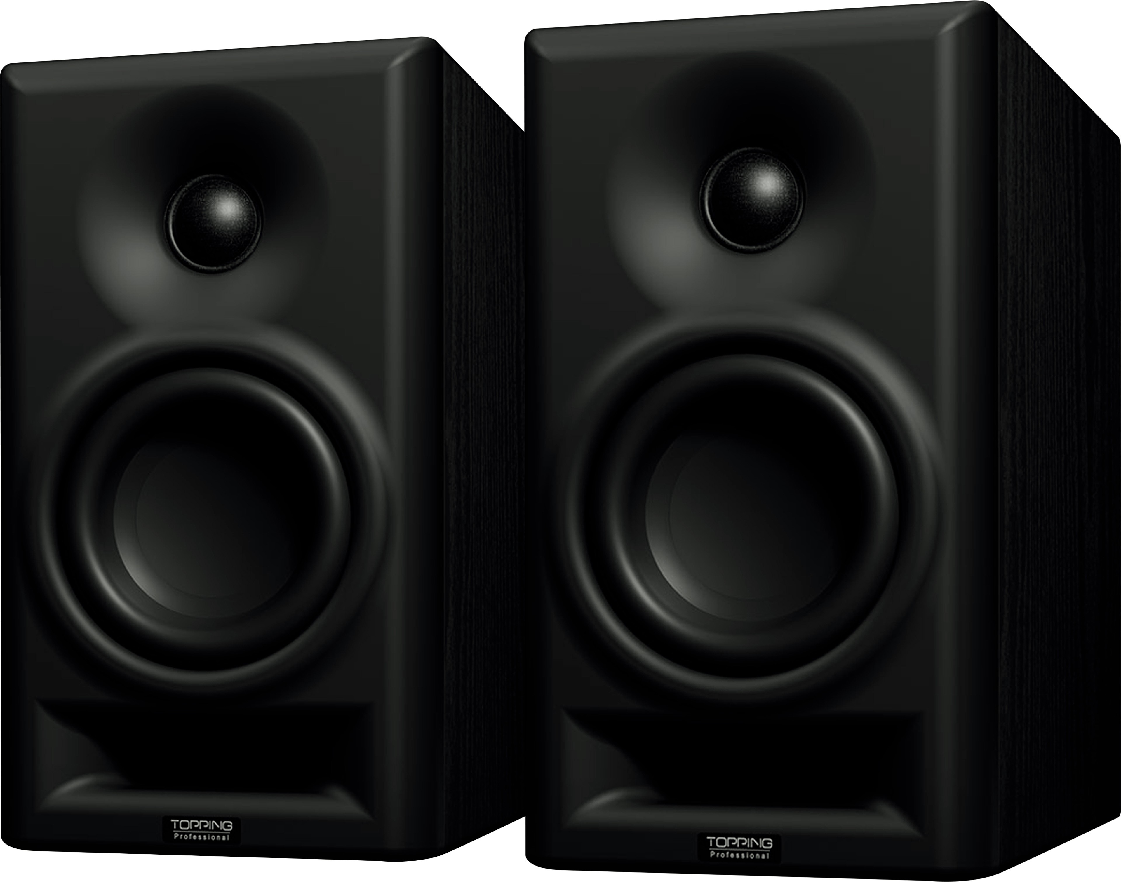 TOPPING PROFESSIONAL MA4 Enceintes Actives 2 Voies 50W+25W 92dB 49Hz-20kHz Noir (La paire)