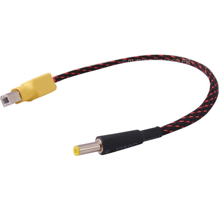USB-B adapter cable for 5.5 / 2.1mm Male power supply