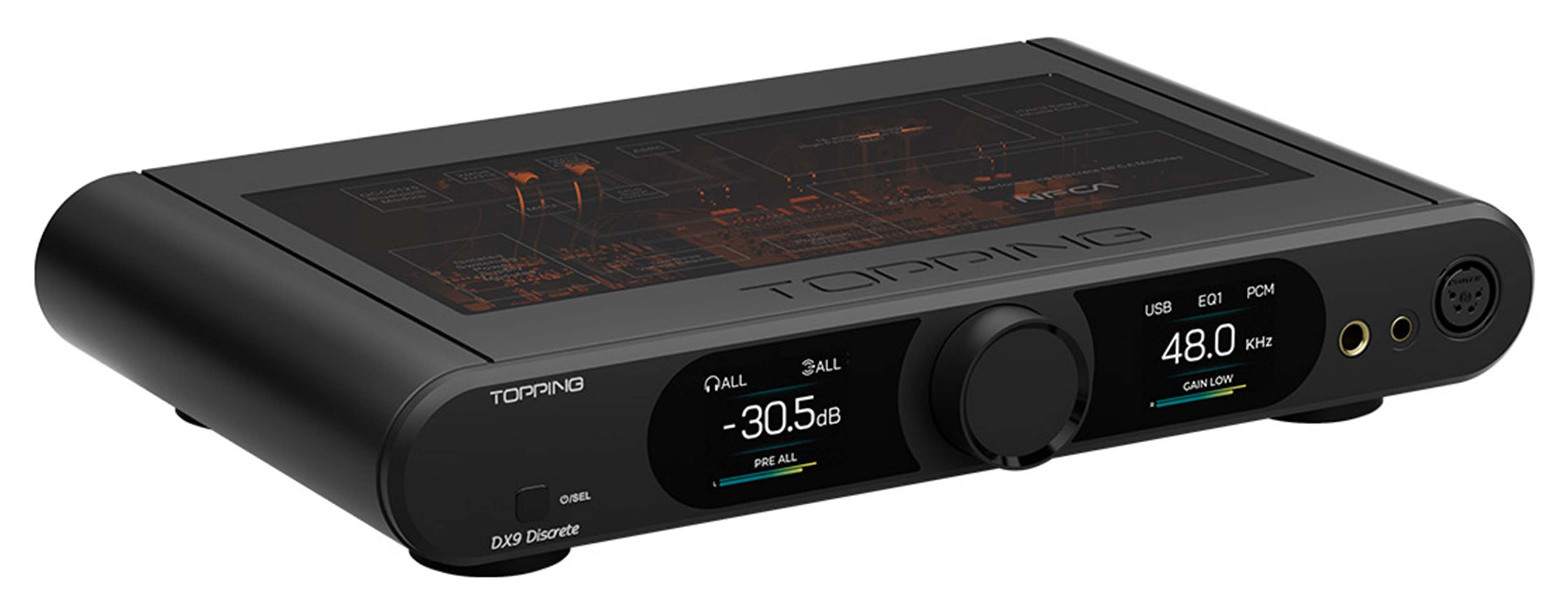 TOPPING DX9 DISCRETE DAC R2R Discret Amplificateur Casque NFCA Symétrique Bluetooth 5.1 32bit 768kHz DSD512 Noir
