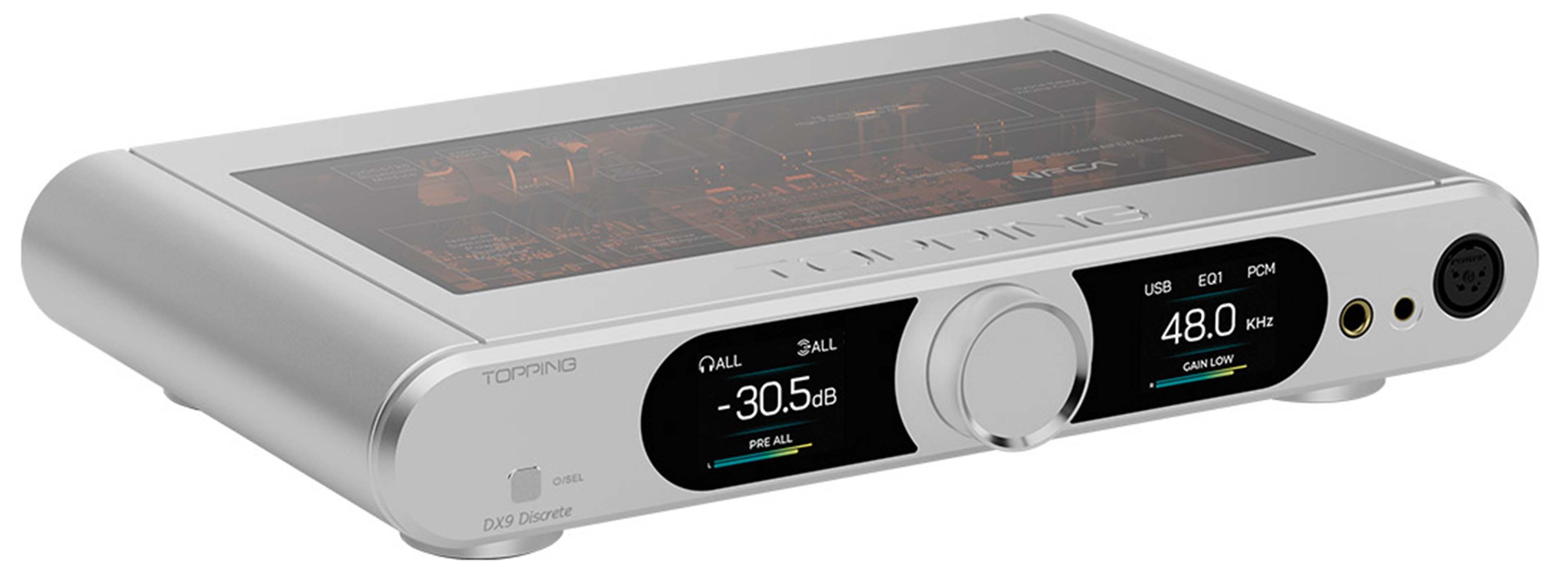 TOPPING DX9 DISCRETE DAC R2R Discret Amplificateur Casque NFCA Symétrique Bluetooth 5.1 32bit 768kHz DSD512 Argent