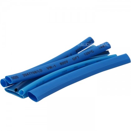 100 Gaines Thermo Rétractables 2:1 - 6 Diamètres Bleues 10cm