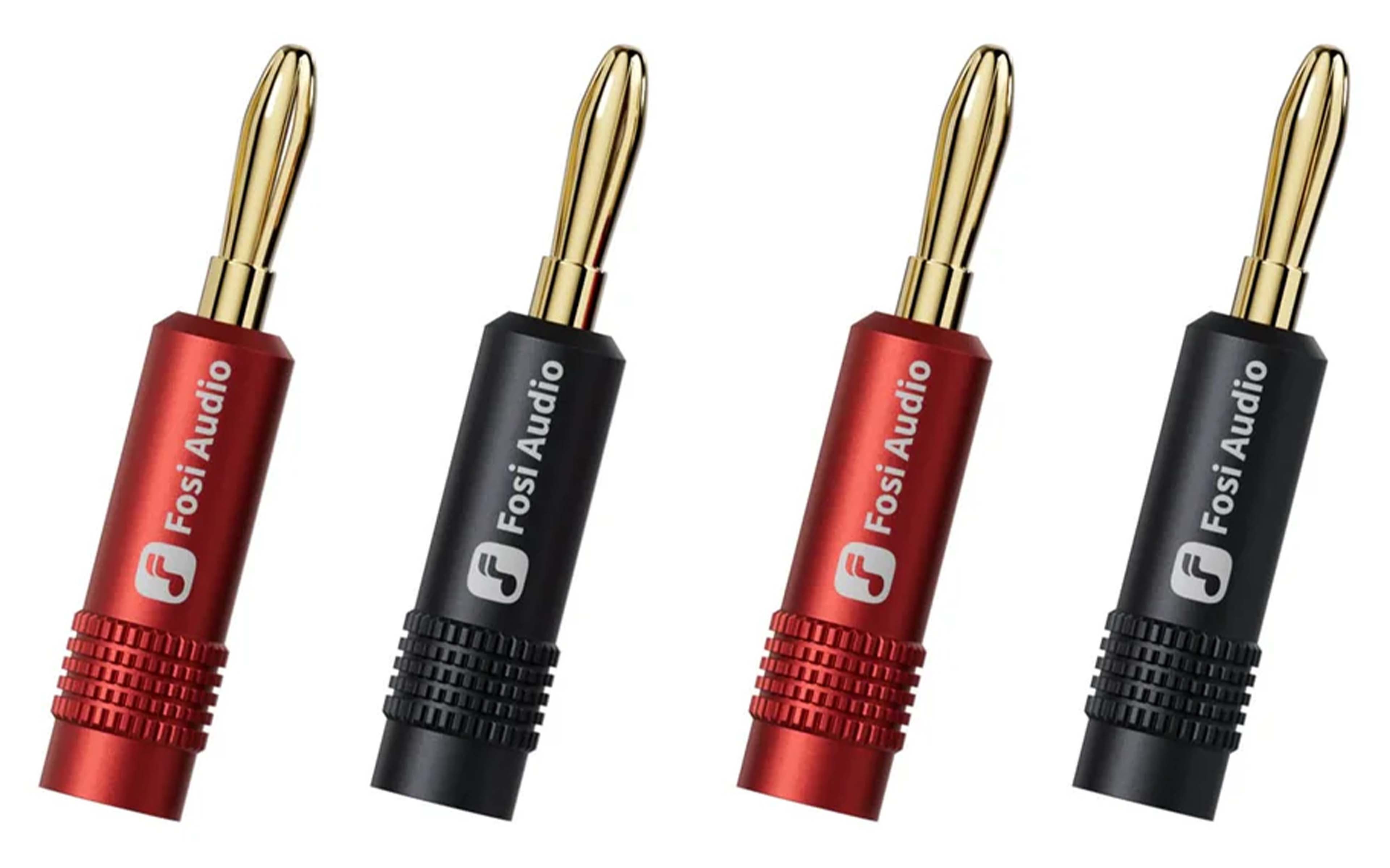 FOSI AUDIO Banana Plugs 24k Gold Plated Copper Ø8.8mm (Set of 4)