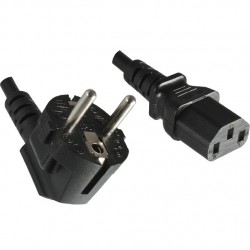 Standard Power Cable IEC C13 to Male Angled Schuko 3x1.5mm² 1.8m
