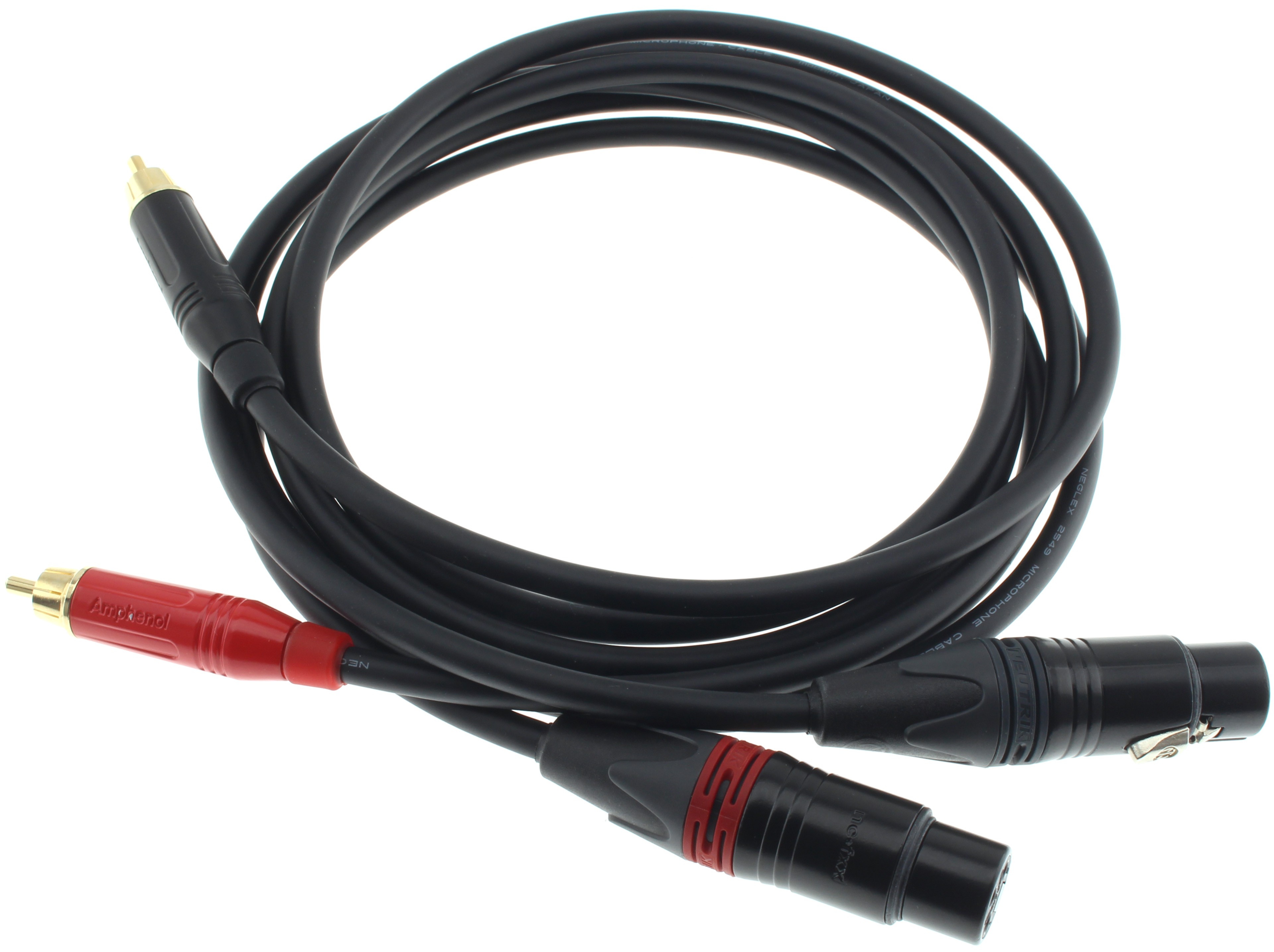AUDIOPHONICS WIRE Câble de Modulation RCA Mâle vers XLR Femelle Stéréo Cuivre OFC Plaqué Or 1.5m (La paire)