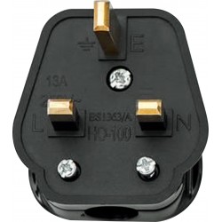 NEOTECH NC-411G Connecteur Secteur UK Cuivre OCC Plaqué Or 24k Ø12mm