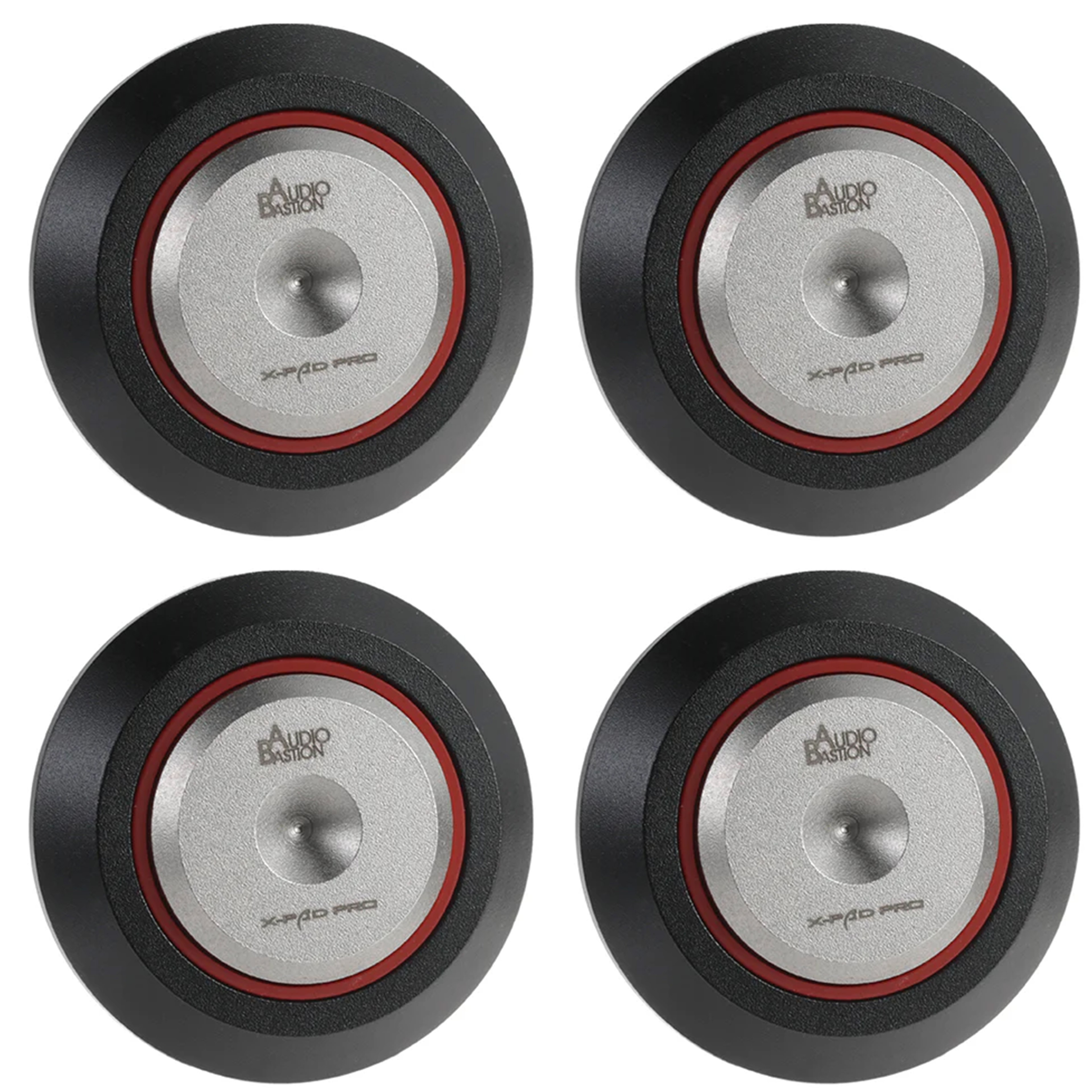 AUDIO BASTION X PAD PRO Contrepointes Aluminium Acier Inoxydable Ø48mm (Set x4)