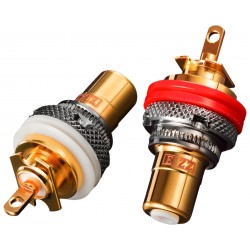 EIZZ EZ-105 Embases RCA Cuivre Tellurium Plaqué Or (La paire)