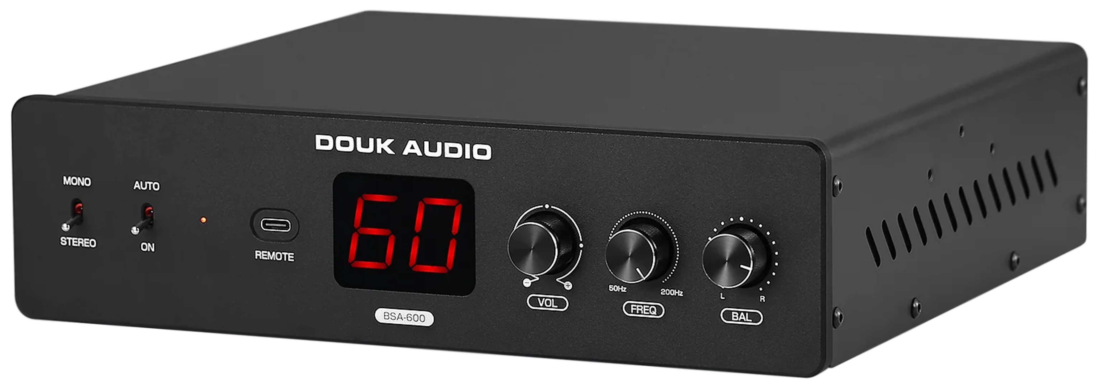 DOUK AUDIO BSA-600 Amplificateur Class D pour Vibreurs Exciters de Basses Stéréo 2x165W 4 Ohm / Mono 230W 2 Ohm
