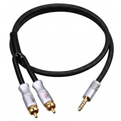 ATAUDIO AT-K005 Câble de Modulation Jack 4.4mm vers 2x RCA Mâles 75cm