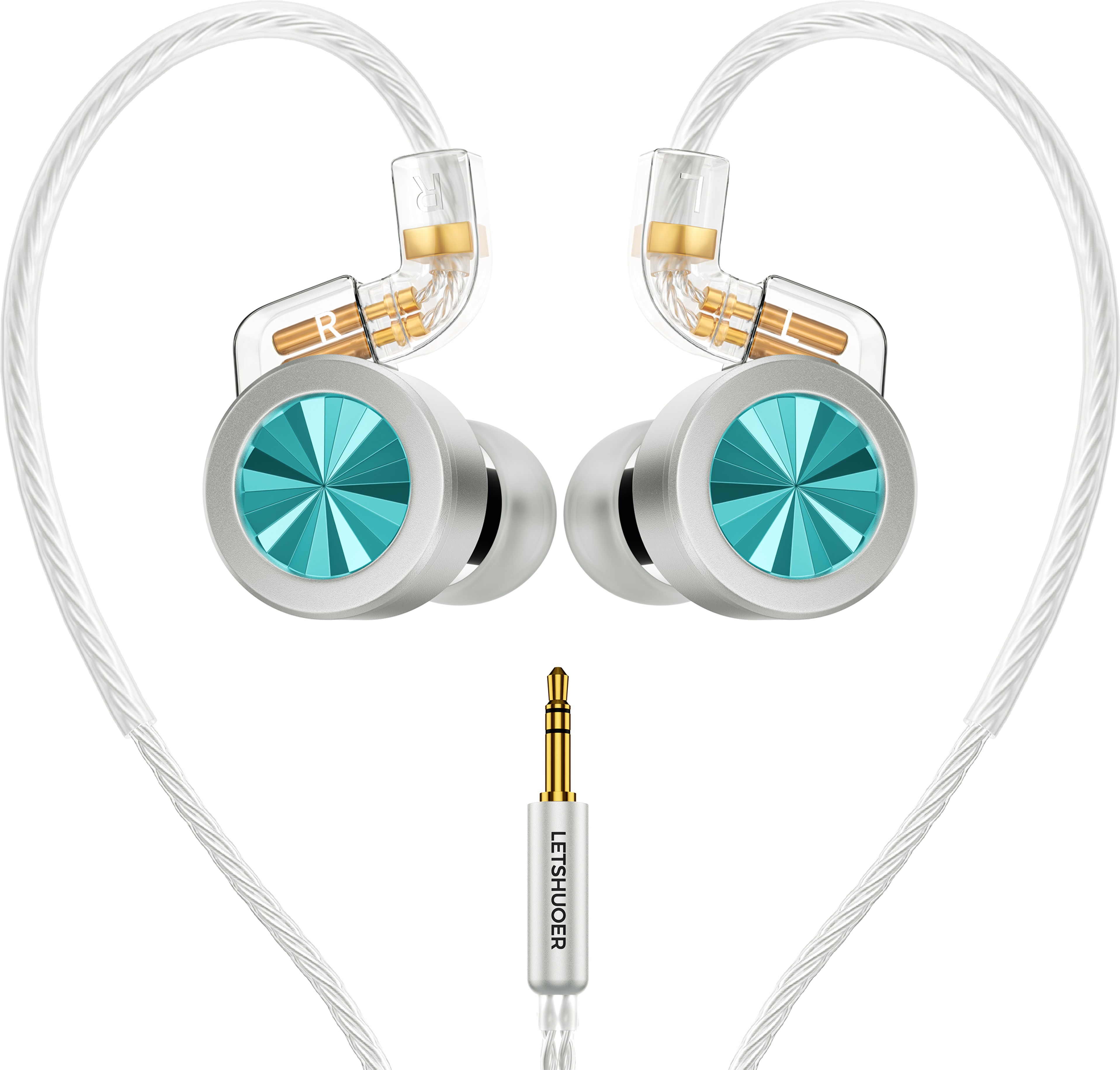 LETSHUOER D02 In-Ear Monitors IEM Dynamic Ø11mm Jack 3.5mm Blue